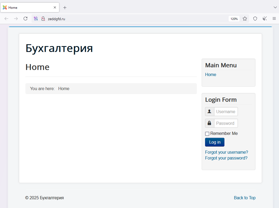 Рис. 36. Страница Joomla