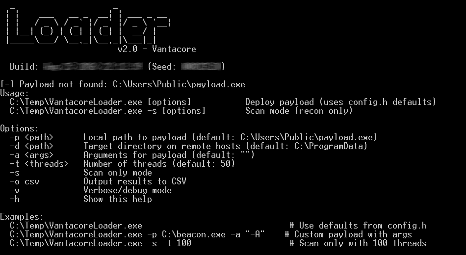Справка по использованию VantaCoreLoader